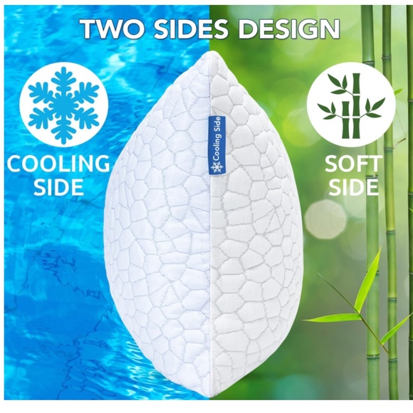 X502 (Set of 2) Premium Cooling Pillow Memory Foam Shredded Queen Size - Picture 3 of 5